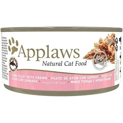 Nourriture humide pour chats au thon et crevettes - 24x70g - Publicité Nourriture humide pour chats au thon et crevettes - 24x70g - Publicité