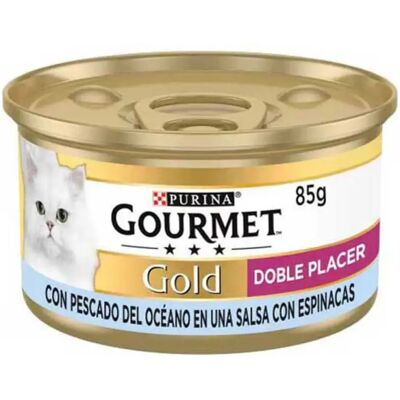 Purina Double Délice Gourmet Au Poisson Et Aux Épinards 24x85g Nourriture Pour Chat Or Multicolor 24x85g - Publicité Purina Double Délice Gourmet Au Poisson Et Aux Épinards 24x85g Nourriture Pour Chat Or Multicolor 24x85g - Publicité