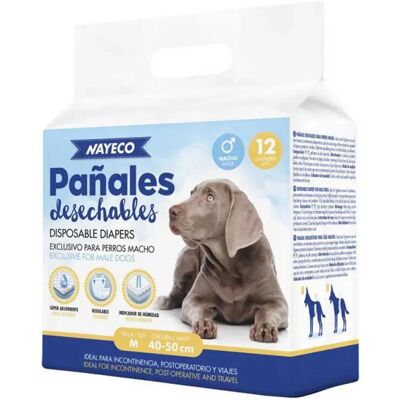 Nayeco Couches Pour Chiens Mâles 40-50 Cm 12 Unités White One Size - Publicité Nayeco Couches Pour Chiens Mâles 40-50 Cm 12 Unités White One Size - Publicité