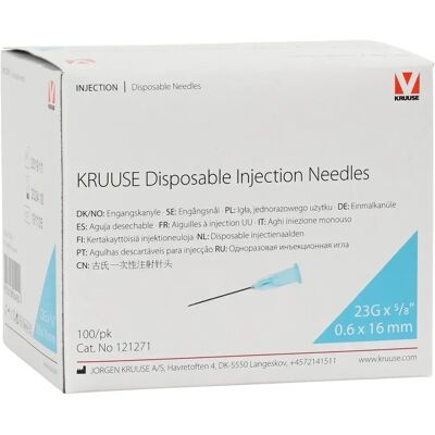 Kruuse Aiguille Jetable 0.6x16 Mm 23g 100 Unités Blue One Size - Publicité Kruuse Aiguille Jetable 0.6x16 Mm 23g 100 Unités Blue One Size - Publicité