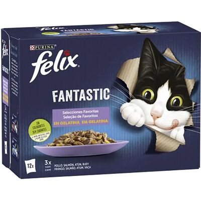 Purina Felix Nourriture pour Chats Saumon Thon Bœuf - 12x85g - Publicité Purina Felix Nourriture pour Chats Saumon Thon Bœuf - 12x85g - Publicité