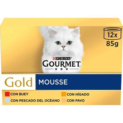 Nourriture humide pour chats Purina Gourmet Gold Mousses - 8 Unités - Publicité Nourriture humide pour chats Purina Gourmet Gold Mousses - 8 Unités - Publicité