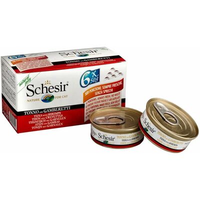 Schesir Thon aux Crevettes Multipack pour Chats - Publicité Schesir Thon aux Crevettes Multipack pour Chats - Publicité