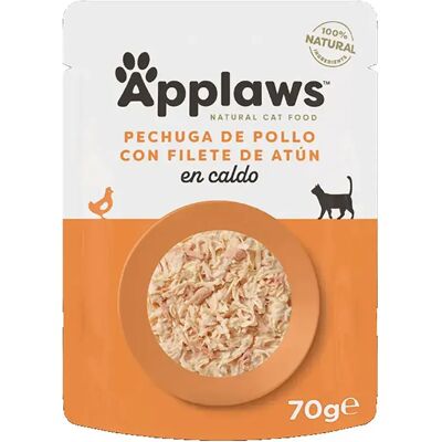 Nourriture pour chats au bouillon de poulet et thon - 12 x 70g - Publicité Nourriture pour chats au bouillon de poulet et thon - 12 x 70g - Publicité