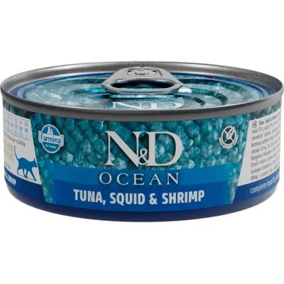 Farmina Nourriture Humide Pour Chats Au Thon Calamars Et Crevettes 24x70g N&d Ocean One Size - Publicité Farmina Nourriture Humide Pour Chats Au Thon Calamars Et Crevettes 24x70g N&d Ocean One Size - Publicité
