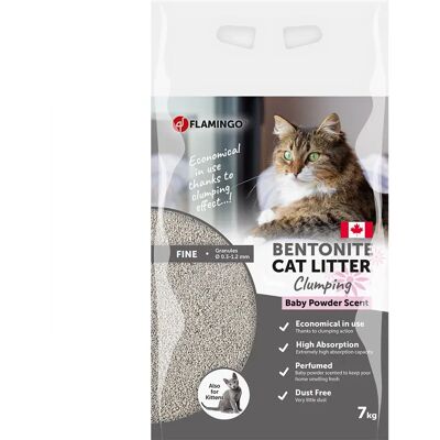 Flamingo Litière Pour Chat Baby Powder Scent Grey 7kg - Publicité Flamingo Litière Pour Chat Baby Powder Scent Grey 7kg - Publicité