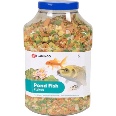 Flamingo Nourriture Pour Poissons Pond Fish Flakes 5l 5L - Publicité Flamingo Nourriture Pour Poissons Pond Fish Flakes 5l 5L - Publicité