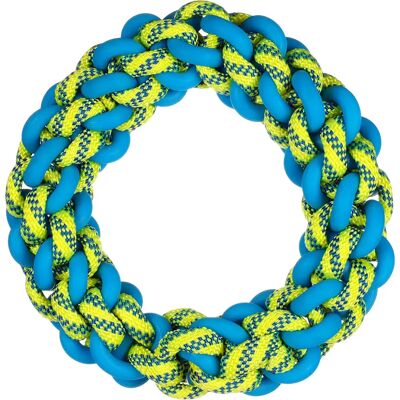 Flamingo - Tofla Ring - Bleu/Jaune - 23x23x5cm - jouet pour chien - Publicité Flamingo - Tofla Ring - Bleu/Jaune - 23x23x5cm - jouet pour chien - Publicité