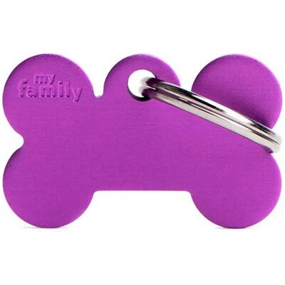 My Family - Osso XL - Violet - 48x31 mm - Plaque d'identification chien - Publicité My Family - Osso XL - Violet - 48x31 mm - Plaque d'identification chien - Publicité