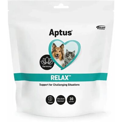 Aptus Relax Comprimés à Mâcher - Soulagement du Stress pour Animaux - Publicité Aptus Relax Comprimés à Mâcher - Soulagement du Stress pour Animaux - Publicité