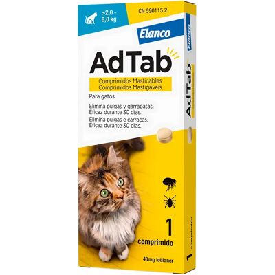 AdTab Chat 48mg - Traitement puces et tiques 2-8kg - Publicité AdTab Chat 48mg - Traitement puces et tiques 2-8kg - Publicité