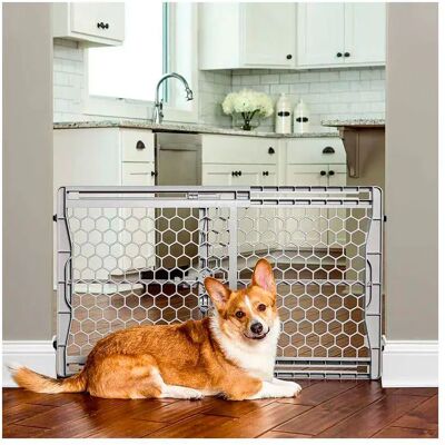 Carlson Pet Products Carlson Barrière de sécurité extensible en plastique - H 59cm, P 71-107cm - Barrière de sécurité - Publicité Carlson Pet Products Carlson Barrière de sécurité extensible en plastique - H 59cm, P 71-107cm - Barrière de sécurité - Publicité