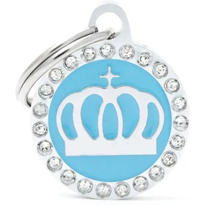 Myfamily Médaille Glamour Ronde Avec Couronne Pour Animal De Compagnie Blue One Size - Publicité Myfamily Médaille Glamour Ronde Avec Couronne Pour Animal De Compagnie Blue One Size - Publicité