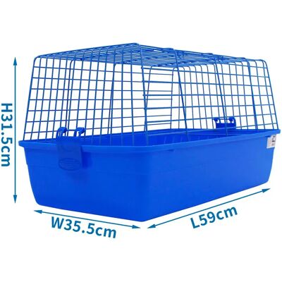 Nobleza Cage à Lapin Basic Blue 59 x 35.5 x 31.5 cm - Publicité Nobleza Cage à Lapin Basic Blue 59 x 35.5 x 31.5 cm - Publicité