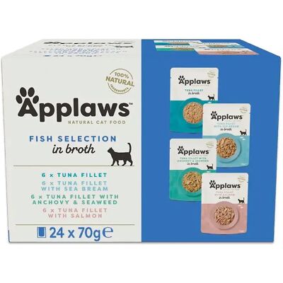 Applaws Sélection Nourriture Humide Pour Chats Au Bouillon De Poisson 24x70g One Size - Publicité Applaws Sélection Nourriture Humide Pour Chats Au Bouillon De Poisson 24x70g One Size - Publicité