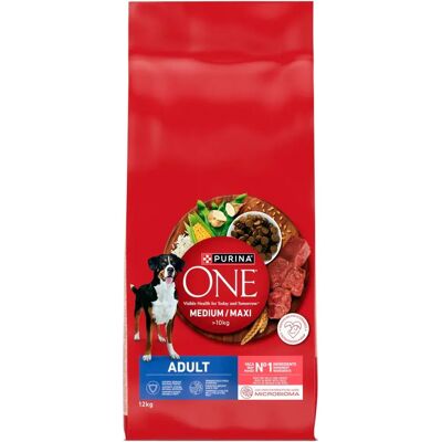 Nourriture pour chiens PURINA ONE Bœuf Riz - Adulte Moyenne/Grande - Publicité Nourriture pour chiens PURINA ONE Bœuf Riz - Adulte Moyenne/Grande - Publicité