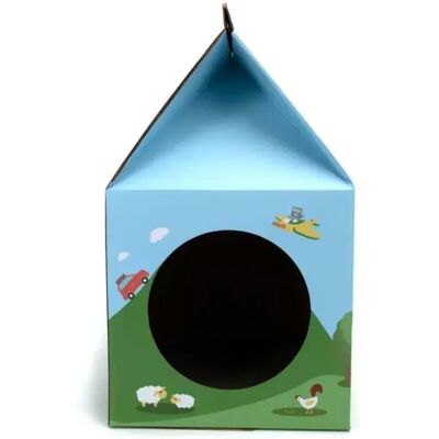 Nobleza Jouet Pour Chat Cardboard House Scratcher Blue 30 x 30 x 52 cm - Publicité Nobleza Jouet Pour Chat Cardboard House Scratcher Blue 30 x 30 x 52 cm - Publicité