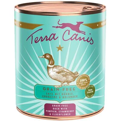 Terra Canis Nourriture Humide Pour Chien Sans Céréales Au Canard Citrouille Fraise Et Fleur De Sureau 800g One Size - Publicité Terra Canis Nourriture Humide Pour Chien Sans Céréales Au Canard Citrouille Fraise Et Fleur De Sureau 800g One Size - Publicité