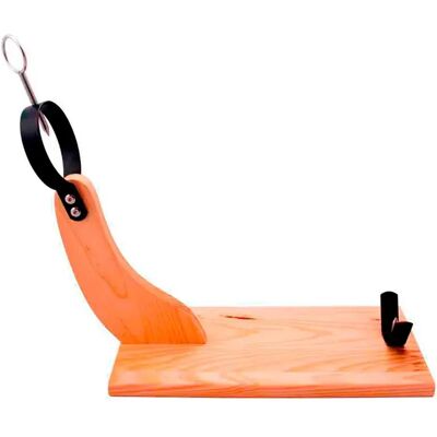 Support pour jambon en bois de pin et aluminium EDM - 41x44cm - Publicité Support pour jambon en bois de pin et aluminium EDM - 41x44cm - Publicité