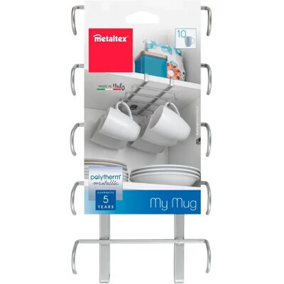 Metaltex Support De Tasse Mymug Étagère De Cuisine 28x14x6 Cm Silver One Size - Publicité Metaltex Support De Tasse Mymug Étagère De Cuisine 28x14x6 Cm Silver One Size - Publicité