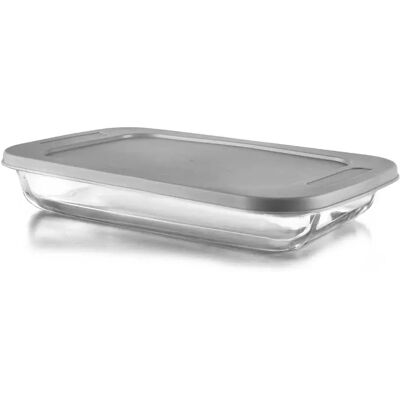 Ibili Plat De Cuisson Rectangulaire Avec Couvercle 2.20l Clear / Grey One Size - Publicité Ibili Plat De Cuisson Rectangulaire Avec Couvercle 2.20l Clear / Grey One Size - Publicité