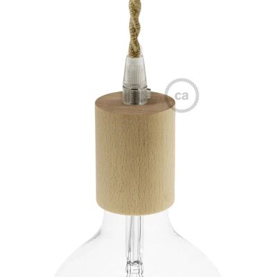 Kit porteampoule en bois E27 - Neutre - Publicité Kit porteampoule en bois E27 - Neutre - Publicité