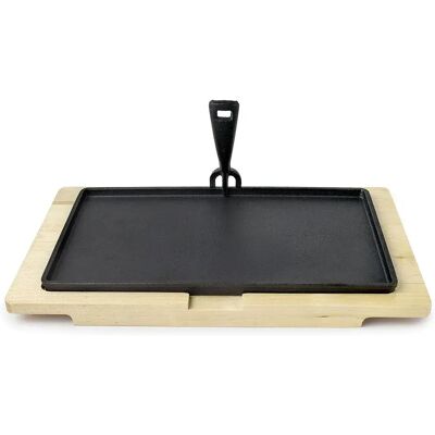 Ibili Plaque En Fonte + Base En Bois 34x20 Cm Black One Size - Publicité Ibili Plaque En Fonte + Base En Bois 34x20 Cm Black One Size - Publicité