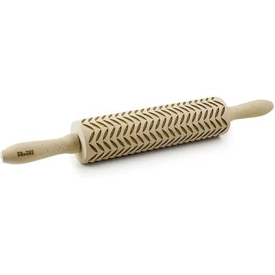 Ibili 747951 Rouleau à pâtisserie en bois - Motif décoratif graines - 39,5 x 5 cm - Ustensile de cuisine - Publicité Ibili 747951 Rouleau à pâtisserie en bois - Motif décoratif graines - 39,5 x 5 cm - Ustensile de cuisine - Publicité