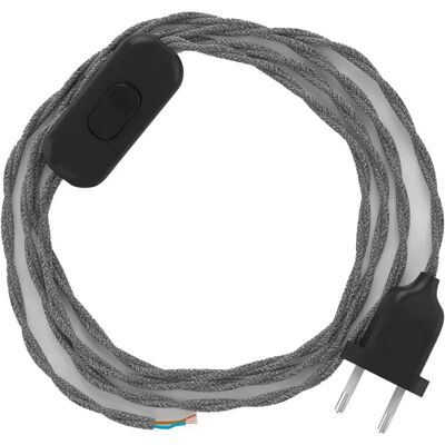Creative Cables Câble De Lampe Tn02 1.8m Natural Grey / Black One Size - Publicité Creative Cables Câble De Lampe Tn02 1.8m Natural Grey / Black One Size - Publicité