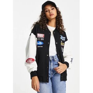 Pull&bear Pull & Bear - Veste oversize de moto cross - Noir-Bleu Bleu S female