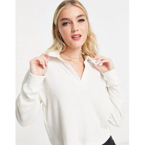 Abercrombie & Fitch - Polo manches longues gaufrÃ© - Blanc Blanc 2XS female