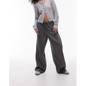 Topshop - Pantalon de jogging rayÃ© avec cordon de serrage Ã  taille - Gris Gris 42 female