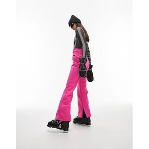 Topshop - Sno - Pantalon de ski Ã©vasÃ© avec bretelles - Rose Rose 42 female