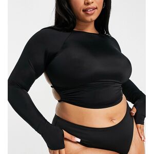 We Are We Wear Plus - Layla - Haut de bain Ã  lacets - Noir Noir XL female