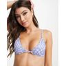 Weekday - Sway - Haut de bikini triangle Ã  motif damier - Lilas-Violet Violet L female