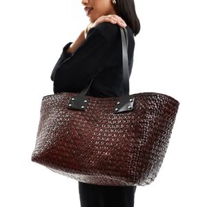 AllSaints - Tote bag en paille - Marron-Brown Brown One Size female - Publicité