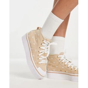 adidas Originals Nizza Baskets aA  semelle plateforme mi haute et monogrammes Beige Neutral Neutral 38 23 female