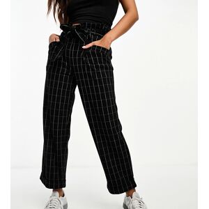 Asos Petite ASOS DESIGN Petite - Pantalon carotte Ã  taille haute froncÃ©e et grands carreaux-Multicolore Multicolore 36 female