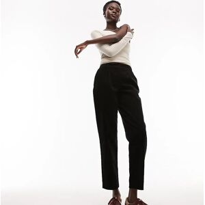 Topshop Tall Pantalon carotte en velours caA´telaA© Noir Noir 38 female