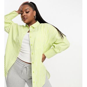 Yours - Chemise oversize en popeline rayÃ©e - Vert Vert 46 female