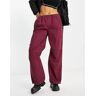 Stradivarius - STR - Pantalon bouffant oversize - Lie-de-vin-Rouge Rouge S female