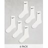 Nike Training - Everyday Cushioned - Lot de 6 paires de chaussettes - Blanc Blanc L unisex