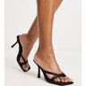 Public Desire Wide Fit - Kristen - Chaussures Ã  talon et entre-doigts en satin - Noir-Black Black 36 female