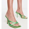 Public Desire Wide Fit - Kristen - Chaussures Ã  talon et entre-doigts en satin - Vert Vert 38 female