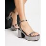 Topshop - Rebecca - Sandales avec liens tubulaires avec semelle plateforme - Ã‰tain-Gris Gris 39 female