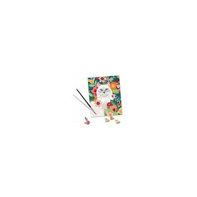 Ravensburger Peinture au Numéro - CréArt - Chat blanc et fleurs - Publicité Ravensburger Peinture au Numéro - CréArt - Chat blanc et fleurs - Publicité