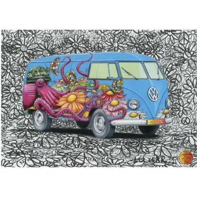 Dino Toys Dino Puzzle - VW Bus Hippie - 500 Pièces - Publicité Dino Toys Dino Puzzle - VW Bus Hippie - 500 Pièces - Publicité