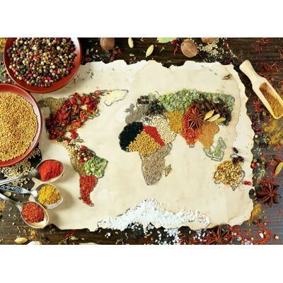 Puzzle Carte du Monde des Épices Anatolian - 1000 Pièces - Publicité Puzzle Carte du Monde des Épices Anatolian - 1000 Pièces - Publicité