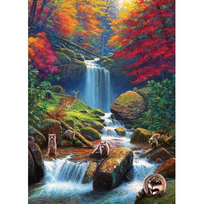 Puzzle Chutes d'eau d'automne Cobble Hill - 1000 Pièces - Publicité Puzzle Chutes d'eau d'automne Cobble Hill - 1000 Pièces - Publicité