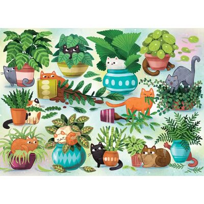 Cobble Hill Puzzle Pièces XXL - Chats vs Plantes - Random Cut - 500 à 999 pièces - Publicité Cobble Hill Puzzle Pièces XXL - Chats vs Plantes - Random Cut - 500 à 999 pièces - Publicité